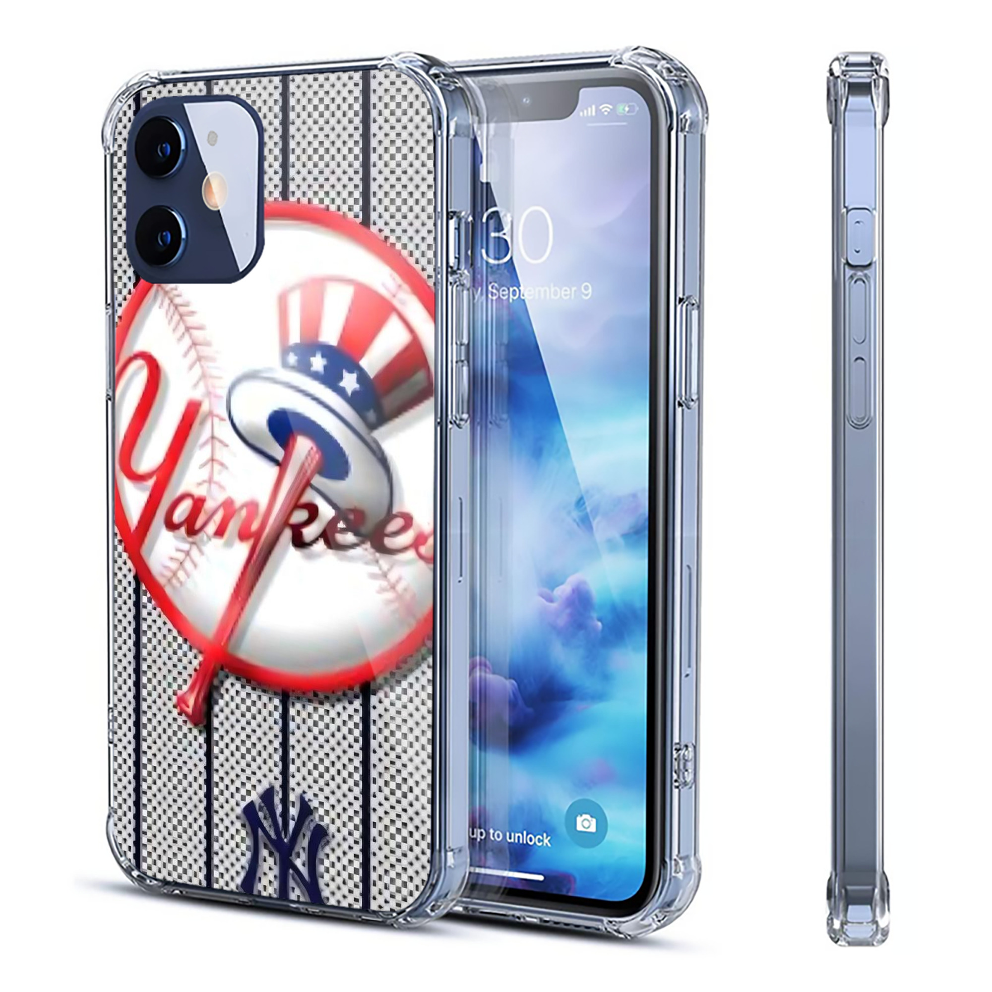 New York Yankees 191 Clear IPhone 12 Case – Soft TPU With UV Print – Enhanced Drop Protection, Precise Fit, Anti-Fingerprint, Customizable Design, Scratch-Resistant, Yellow-Resistant
